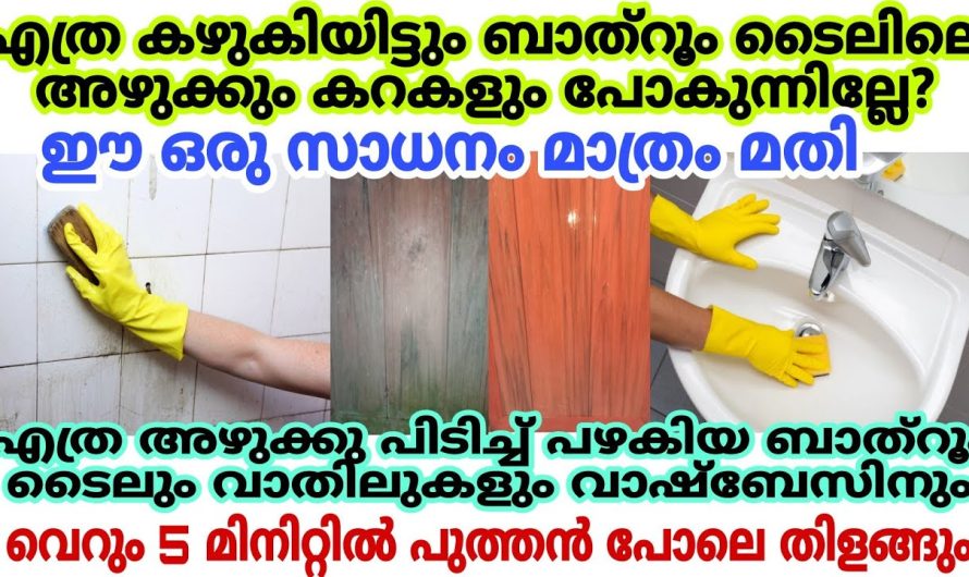 എളുപ്പത്തിൽ എത്ര അഴുക്കുപിടിച്ച ബാത്റൂം ടൈലും വാതിലും ക്ലീൻ ആക്കി എടുക്കാം