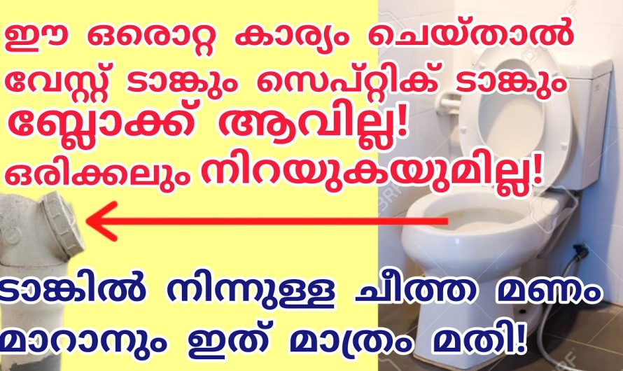 ഇനി നിറയില്ല സെപ്റ്റിക് ടാങ്കും വേസ്റ്റ് ടാങ്കും,ബ്ലോക്ക് ആവില്ല, ദുർഗന്ധം വരില്ല