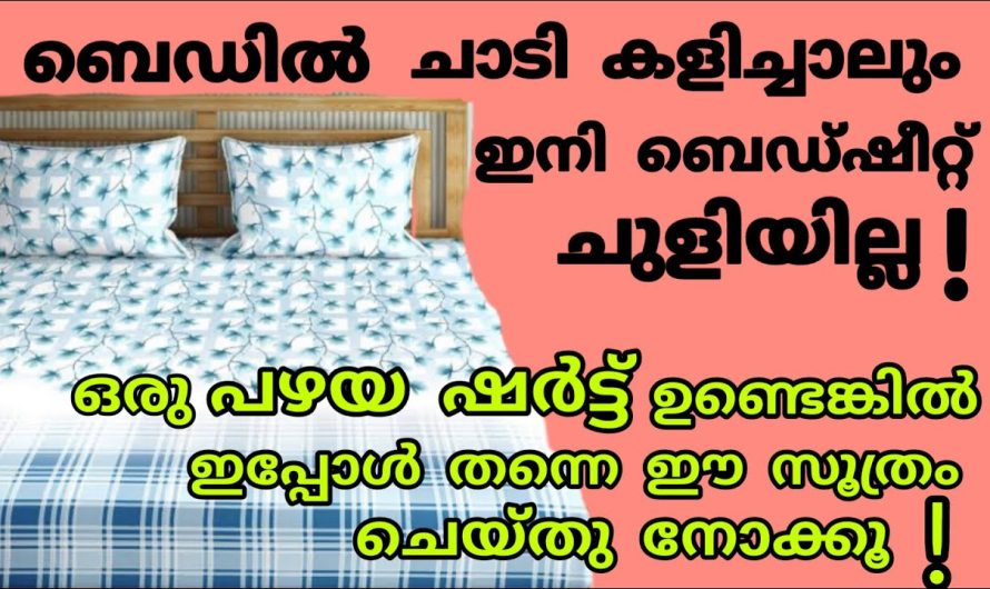 പഴയ ഷർട്ട് ഇനി കളയല്ലേ, ഇനി ബെഡ്ഷീറ്റ് ചുളിയില്ല കുത്തി മറിഞ്ഞാലും