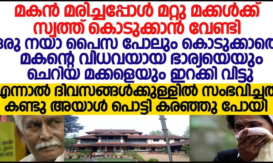 വിധവയെ ഭാര്യയെയും മക്കളെയും മകൻ മരിച്ചപ്പോൾ ഇറക്കി വിട്ട അച്ഛന് സംഭവിച്ചത് കണ്ടോ