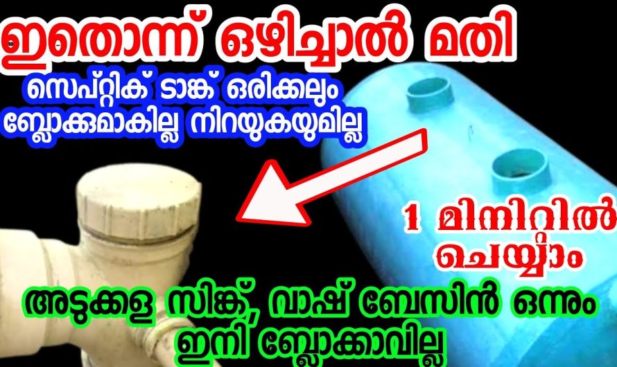 ഈ ഒരൂ സിമ്പിൾ വിദ്യ മതി ഒരിക്കലും സെപ്റ്റിക് ടാങ്ക് നിറഞ്ഞ് ബ്ലോക്കാകില്ല