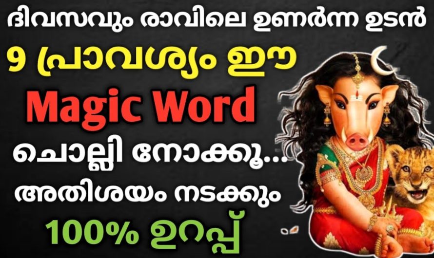 ഈ വാക്ക് ദിവസവും രാവിലെ എഴുന്നേറ്റ ഉടൻ 9 പ്രാവശ്യം ചൊല്ലിയാൽ… അതിശയം നടക്കും!!