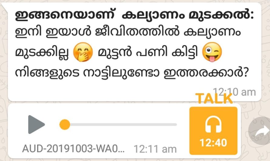 കിട്ടിയ മുട്ടന്‍ പണി അയല്‍വാസിയുടെ കല്ല്യാണം മുടക്കാന്‍ ശ്രമിച്ചവന്