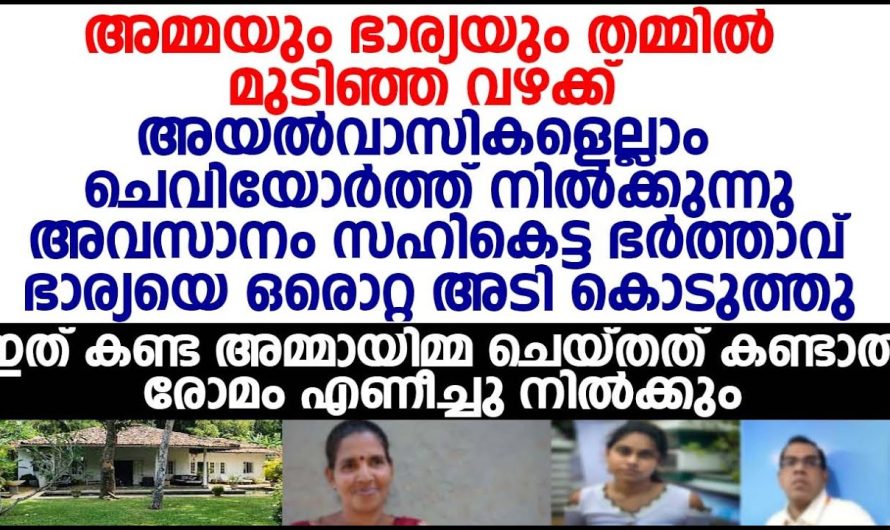 മുടിഞ്ഞവഴക്ക് അമ്മയും ഭാര്യയും തമ്മിൽ അവസാനം ഭാര്യയെ ഒരൊറ്റ അ.ടി കൊടുത്തു.ഇത്കണ്ട അമ്മായിമ്മ ചെയ്തത്