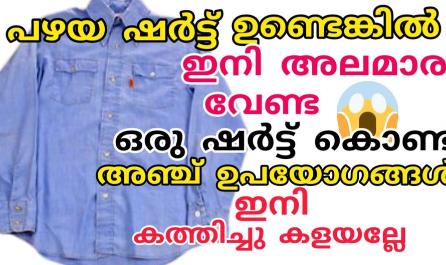 ഞെട്ടിപ്പിക്കുന്ന 5 ഉപയോഗങ്ങൾ ഒരു പഴയ ഷർട്ട് കൊണ്ട്