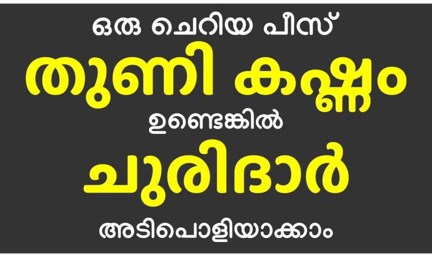 ചുരിദാർ അടിപൊളിയാക്കാം, ഒരു ചെറിയ പീസ് തുണി കഷ്ണം ഉണ്ടെങ്കിൽ