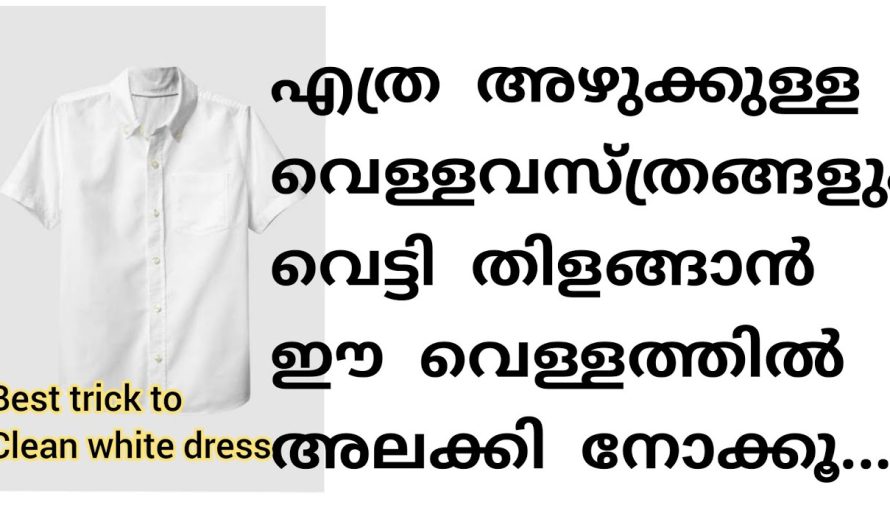 ഈ വെള്ളത്തിൽ അലക്കി നോക്കൂ, വെള്ള വസ്ത്രങ്ങൾ വെട്ടിത്തിളങ്ങണോ?,