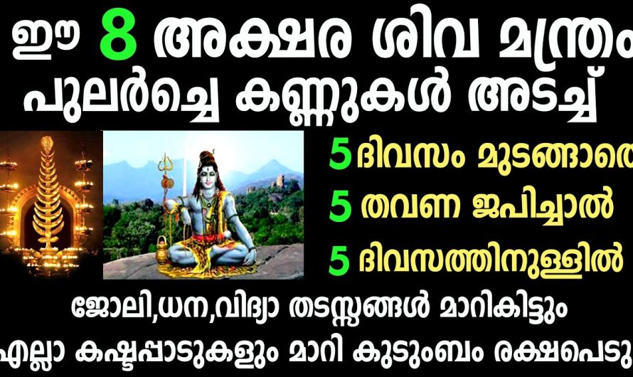 ഈ അഷ്ടാക്ഷര ശിവ മന്ത്രം ജപിച്ചാൽ അസാധ്യമായി ഒന്നുമില്ല, സൂര്യോദയത്തിനു മുൻപ്