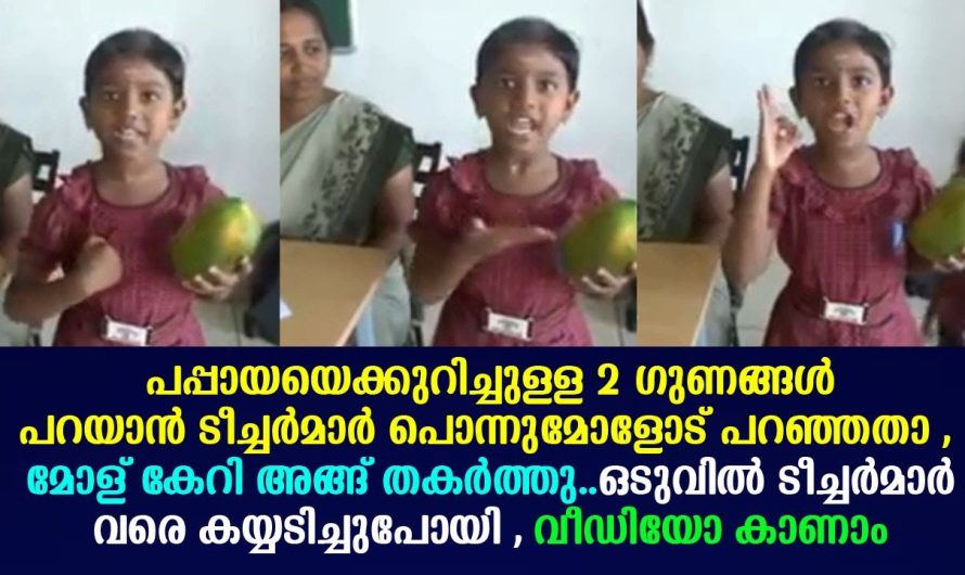 പപ്പായയെക്കുറിച്ചുള്ള 2 ഗുണങ്ങൾ പറയാൻ ടീച്ചർമാർ പൊന്നുമോളോട് പറഞ്ഞതാ ,